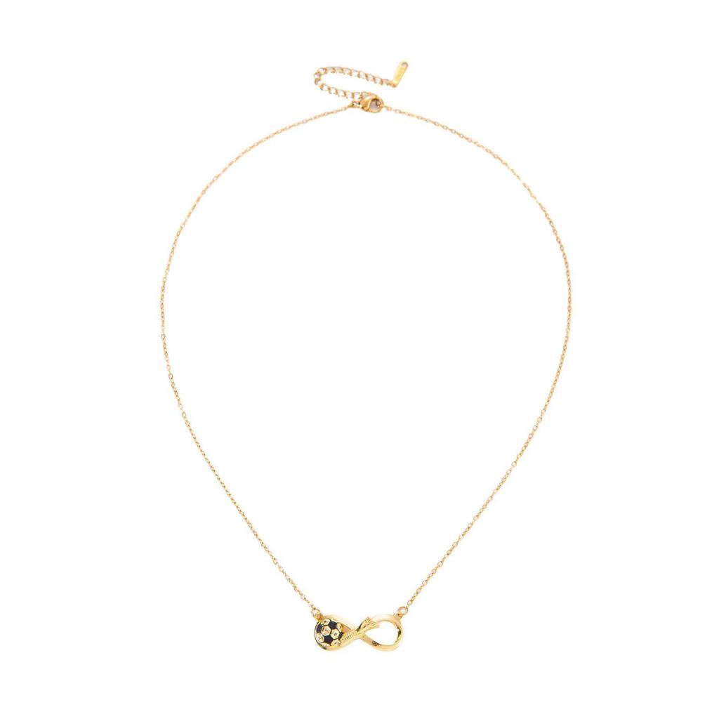 European Cross Soccer Stainless Steel Rotating Necklace for Couples & Students - Casual Light Luxury