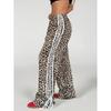 All-match Sports Casual Pants for Women with High Waist Loose Contrasting Color Striped Wide-leg Pants