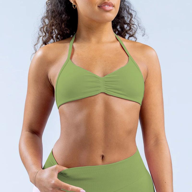 Reggiseno Sportivo Senza Ferretto in Nylon Opaco Altamente Elastico ad Asciugatura Rapida per Corsa, Fitness e Yoga