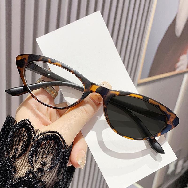 New Trend Cat Eye Photochromic Glasses for Women Anti Blue Light Fashionable HD UV Protection Near Sight Eyeglasses Diopter To -4.0