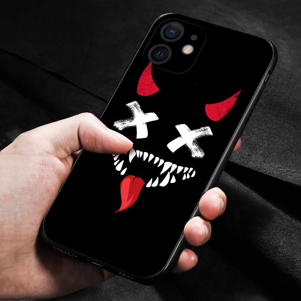 Scary Smile Skeleton Devil Case For Apple iPhone 14 13 12 11 Pro Max 13 12 Mini XS Max XR X 7 8 Plus 6 6S Silicone Shell