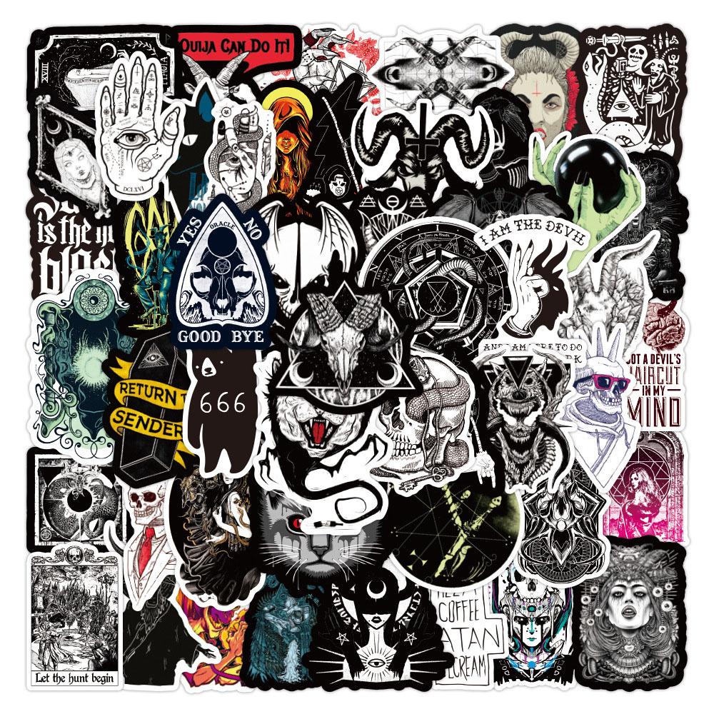 10 30 50Pcs Cool Witch Demon Gothic Graffiti Stickers Aesthetic Art Decals Scrapbook Laptop Guitar Phone Car Sticker Kids Toy