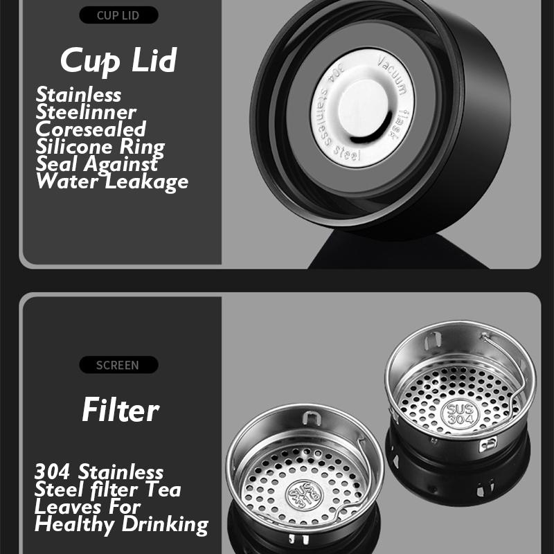 Thermos Cup 304 Stainless Steel Business Gift Tea Water Cup Smart Temperature Display Thermos Cup Water Bottles