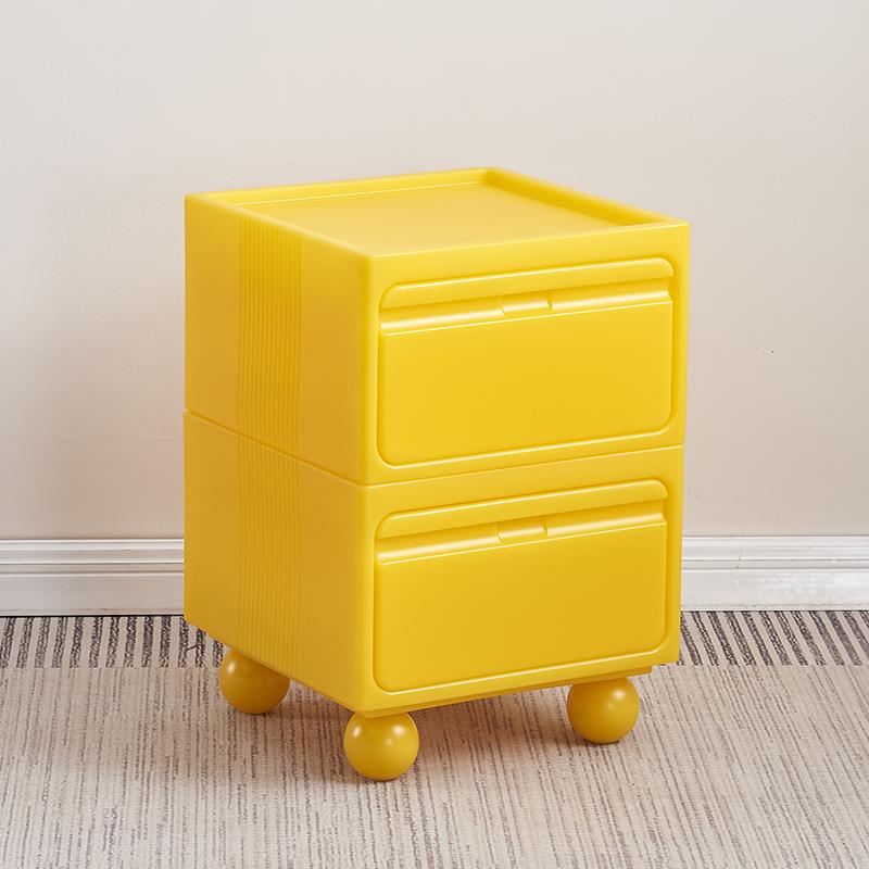 Multi-Layer Plastic Drawer Cabinet Bedside Storage Organizer for Children's Room And Bedrooms Compact Storage Unit for Small Spa