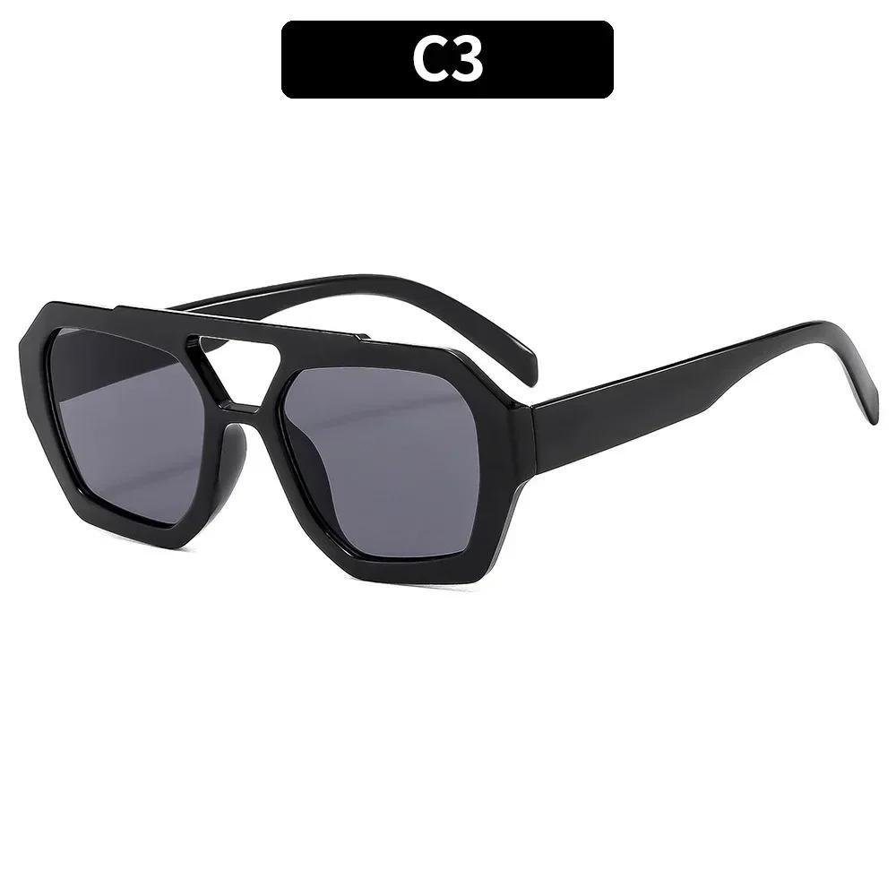 Square Double Bridges Women's Sunglasses Vintage Retro Leopard Blue Gradient Female Sun Glasses Luxury Eyewear