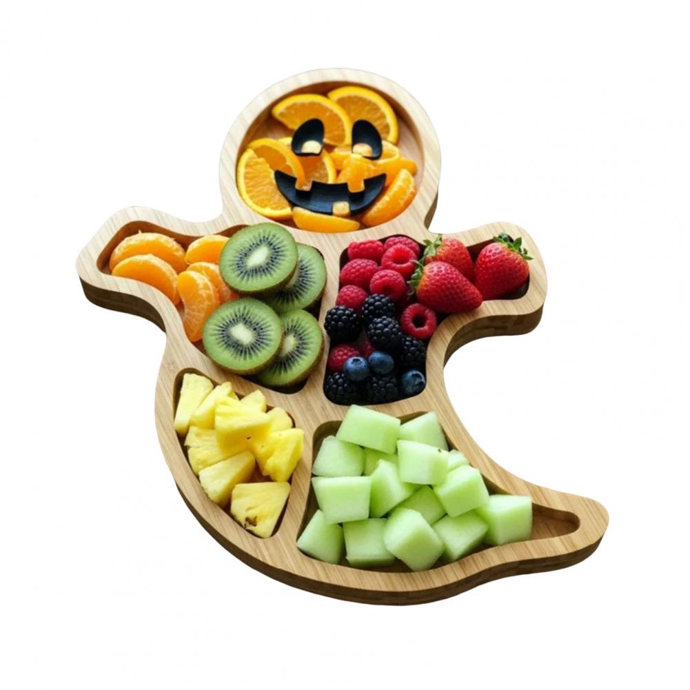 Halloween-Themed Wooden Charcuterie Board Spooky Meat Cheese Party Platter for Gourmet Food Serving