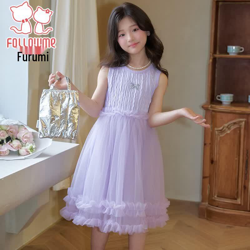 Girls  Sleeveless Mesh Princess Dress 130