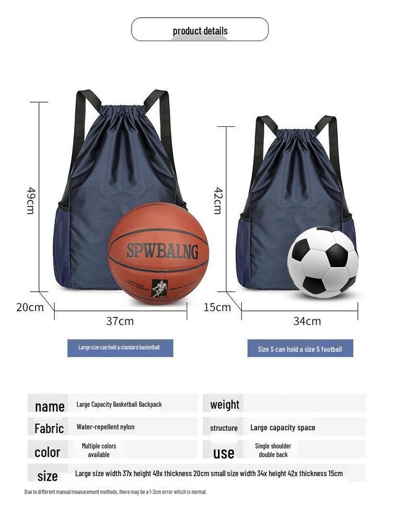 2025 Large Capacity Unisex Drawstring Backpack for Travel and Gym