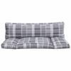 VidaXL Coussins de palette 2 pcs carreaux gris tissu, coussin, coussin de canapé, oreiller de dos, coussin extérieur, 360936