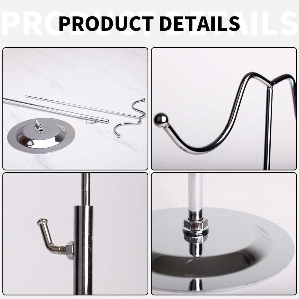 Curved Hook Bag Display Rack Adjustable Height Wig Hanger Thickened Jewelry Storage Shelf  Purse