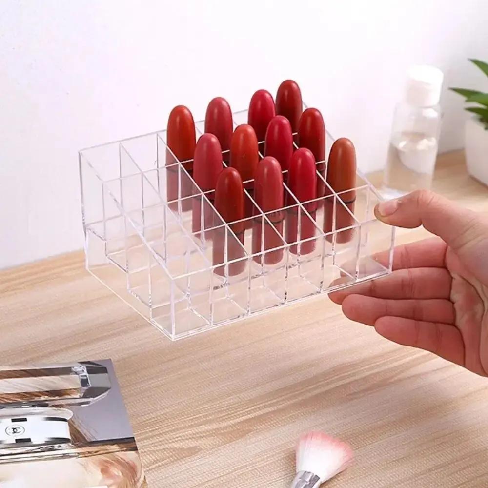 24 Grid Lipstick Holder Acrylic Display Rack Cosmetics Storage Box Can Store And Sort Lipstick Nail Polish And Jewelry