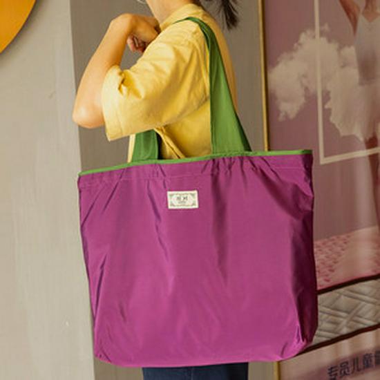 Foldable Waterproof Shopping Bag with Drawstring - Large Capacity, Eco-Friendly Tote