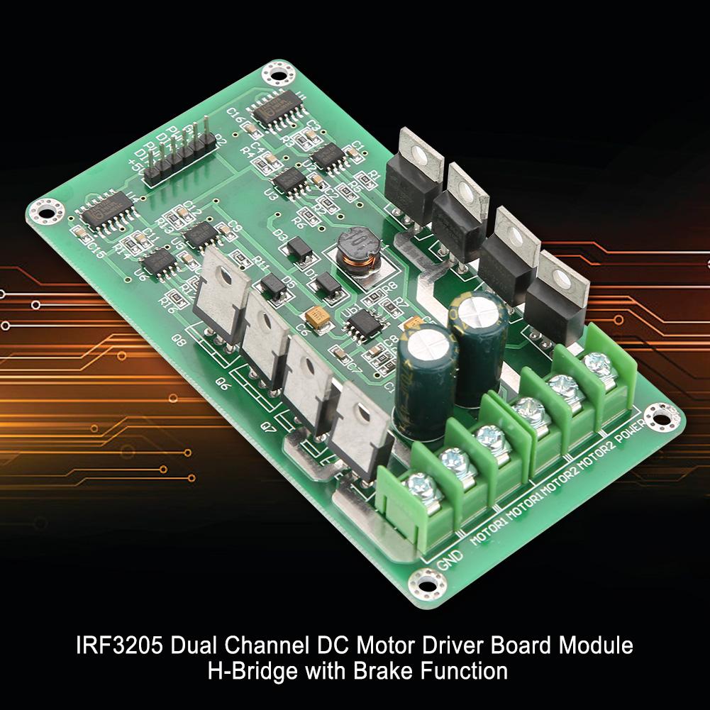 IRF3205 Dual Channel DC Motor Driver Board Module H bridge with Brake Function