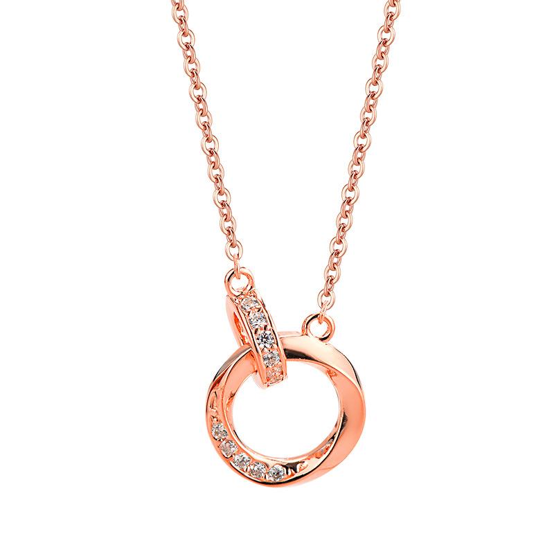 Mobius Ring Pendant S925 Sterling Silver Necklace for Women , Light Minimalist Jewelry , Daily Wear Fashion Trend
