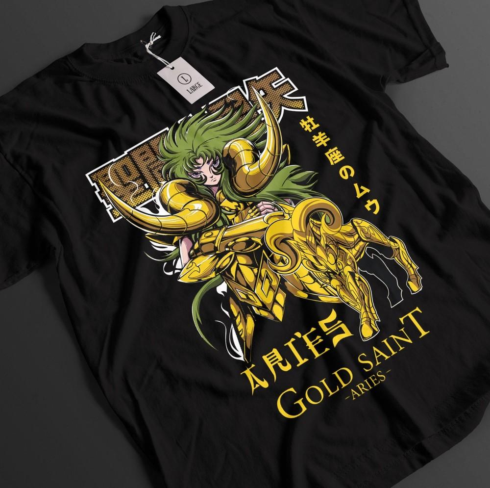 

Футболка Saint Seiya Shiryu Футболка Hyoga Футболка Shun Топ Ikku Аниме Графическая Футболка M