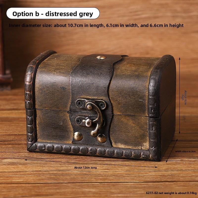 Vintage Holzaufbewahrungsbox mit Deckel für Schmuck und Accessoires Home Office Organisation