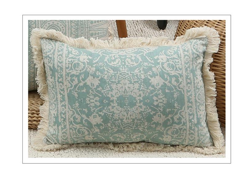 Retro Landhausdruck Baumwoll-Leinen Überwurf Kissenbezug