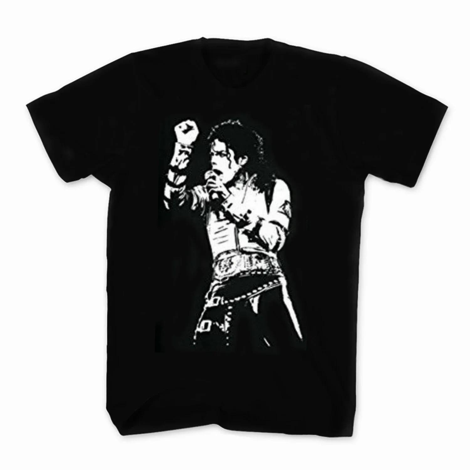 Fashion Michael Jackson Passionate Singing TShirt 100 Cotton ONeck Summer Short Sleeve Casual Unisexs Tshirt Size S3XL S