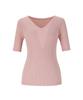 SOUP V-Neck Slim Crop Sleeve Knit (Oy5Skc1)