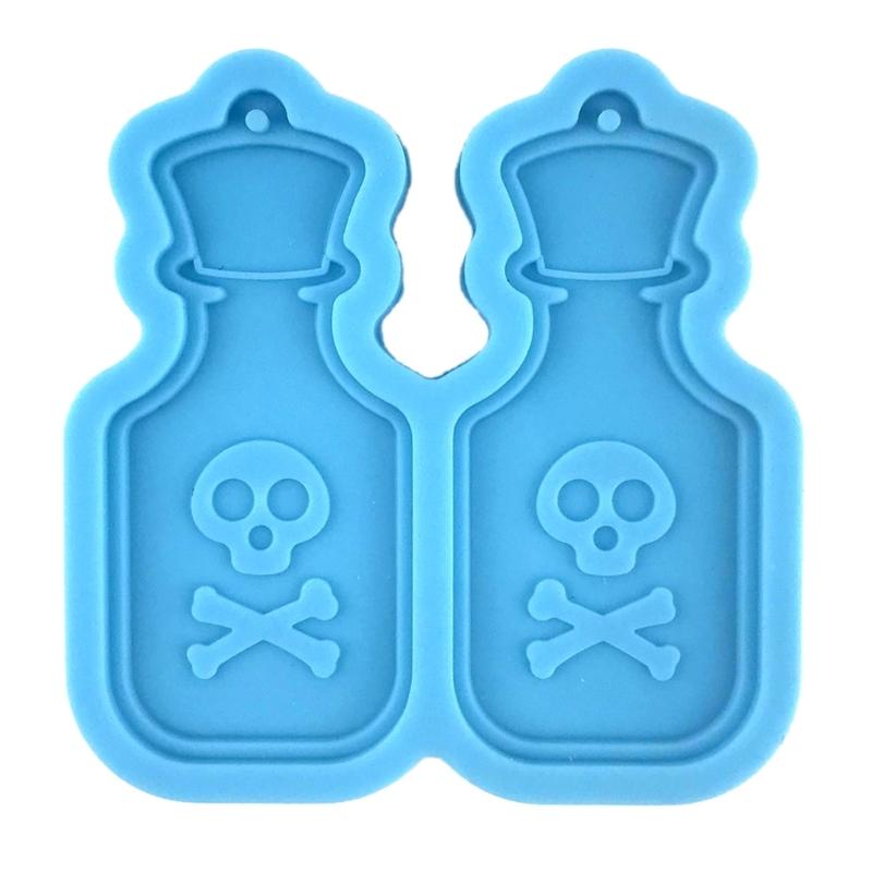 

Glossy Shiny Wine Bottle Shape Earring Keychain Silicone Mold with Hole for DIY Crystal Mold Pendant Earrings Mold Decor синий