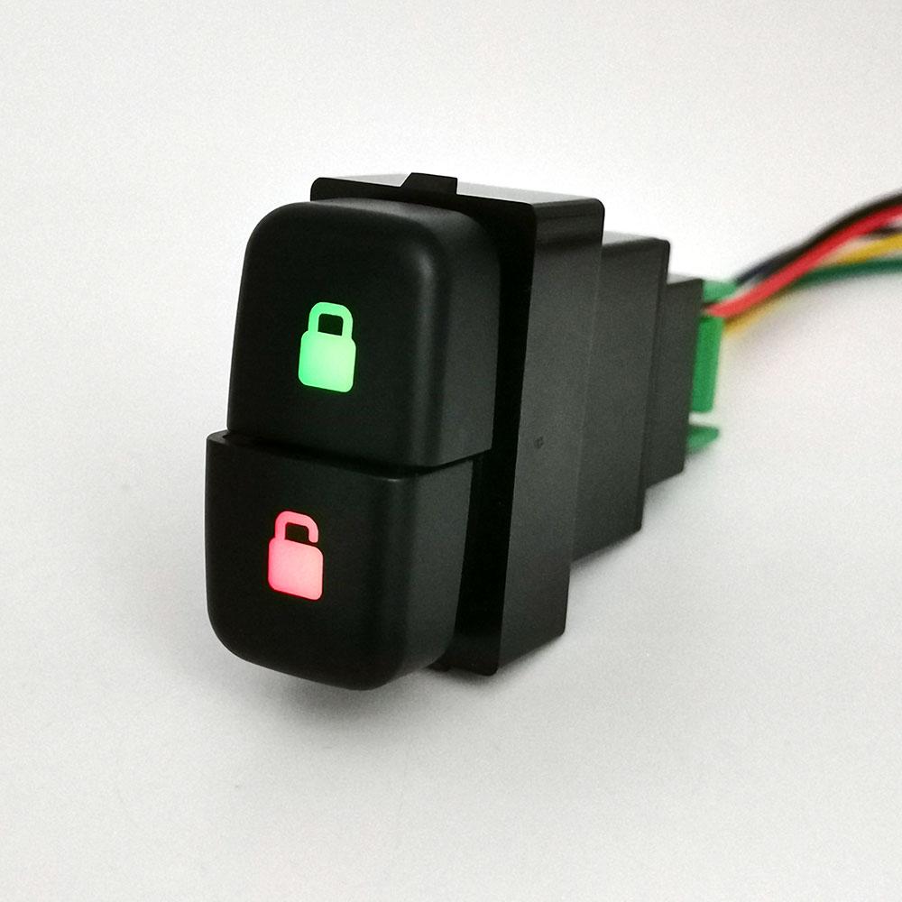 DC12V Car Dual key Switch LED DRL Fan Power on off Radar Switch Button with wire For Mitsubishi Pajero Triton ASX Lancer