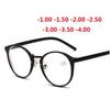 Round Finished Myopia Glasses Women Men Ultralight Black Frame Short-Sight  Eyewear Prescription -1.0 -1.5 -2 -2.5 -3 -3.5 -4
