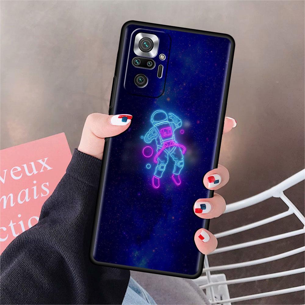 Hülle für Xiaomi Redmi Note 10 9 11 Pro Weiche Handyhülle 10S 9S K40 8 9A 9C 9T 7 10C 8T Silikonhülle Universum Cooler Astronaut