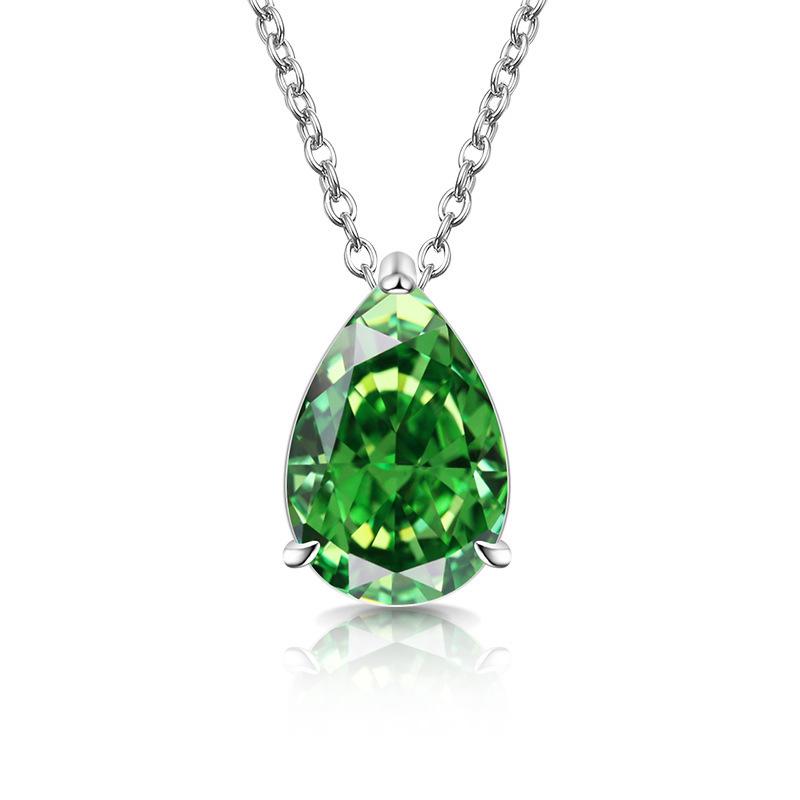 Caibao Ice Flower Cut High Carbon Diamond Pear Shaped Pendant Fashionable, Simple, Light Luxury Water Drop Necklace