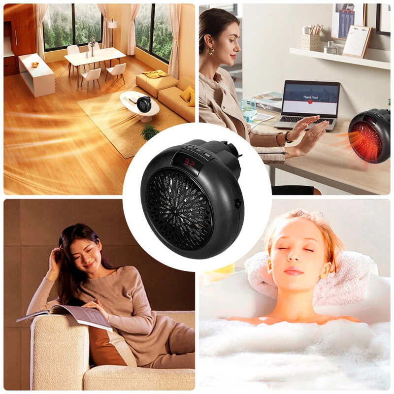 900W Plug-In Elektrische Heizung Heizlüfter Tragbare Desktop Wärmer Maschine Energiesparende Desktop Heizung Sicherheit Heizung Heizung Herd