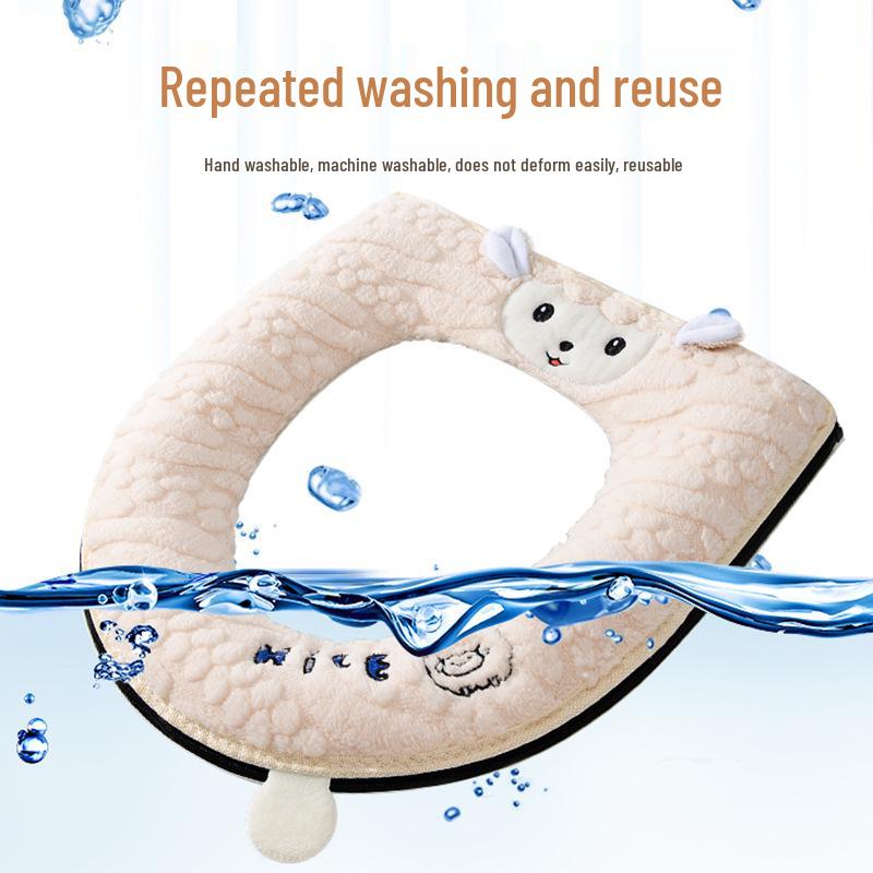 Winter Thickened Toilet Seat Cushion, Waterproof & Zippered, Universal Fit for All Seasons