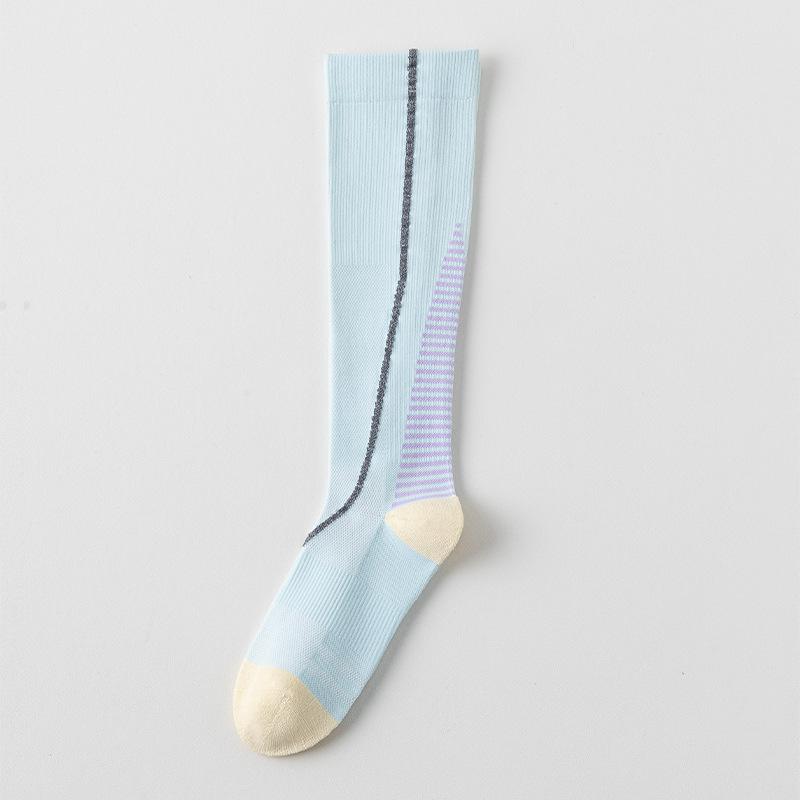 

Спорт, Компрессионные носки для ног, Носки для ночной езды на велосипеде, Светоотражающие носки для бега, Дышащие, Влагоотводящие, Носки для альпинизма, Длинные носки для пеших походов, Женские one size fits all синий