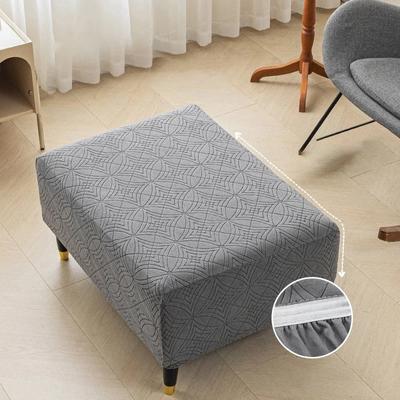 Thickened Velvet Ottoman Stool Covers Washable Square Living Room Sofa Footrest Protector Elastic All-inclusive Furniture Covers