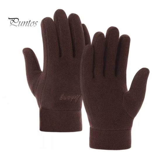 Insulated Winter Gloves 1 Pair Polar Fleece Men Women Warm Outdoor Cycling Driving Windproof Non-Slip Soft Thickened Cozy