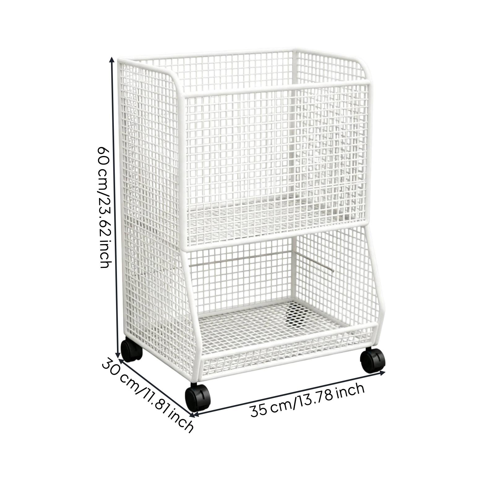 Rolling Laundry Basket Cart Rust-Resistant Heavy-Duty