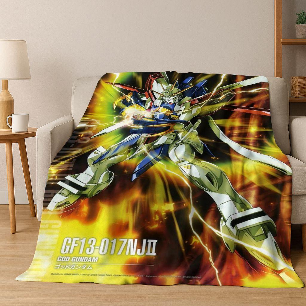 26 Style Gundam Cartoon Robot Flannel Blanket,Warm and Cozy Soft Throw Blanket for Home Bedroom Bed Sofa Picnic Office Cover