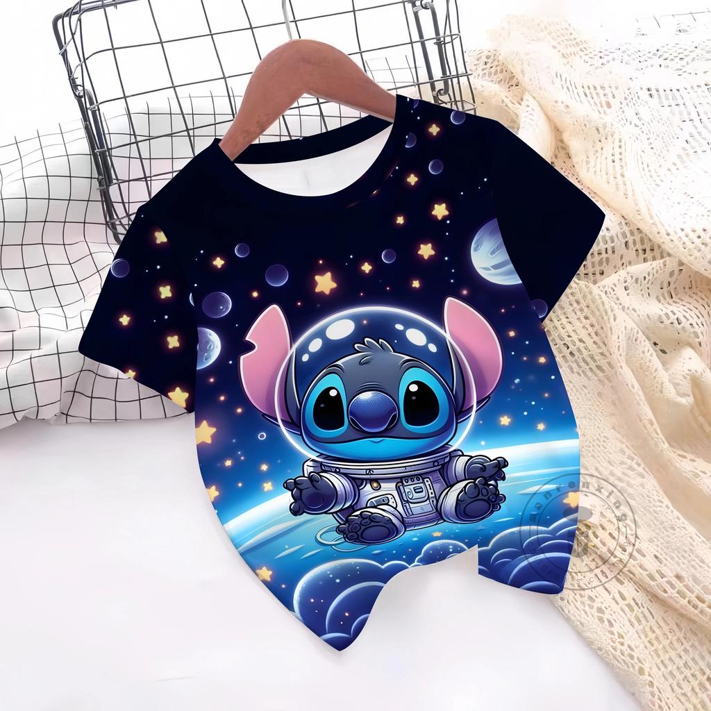 New Hot Sale Stitch T Shirts 3D Printing Graphic T-shirt Disney Casual Short Sleeve Stitch Tops Boys Girls Casual Clothes