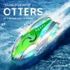 non-toxic RC Boat 2.4GHz Otters Stunt Ship High Speed Mini Light Rotatable Underwater Indoor Bath Radio Controlled Toys for children Kids Gift