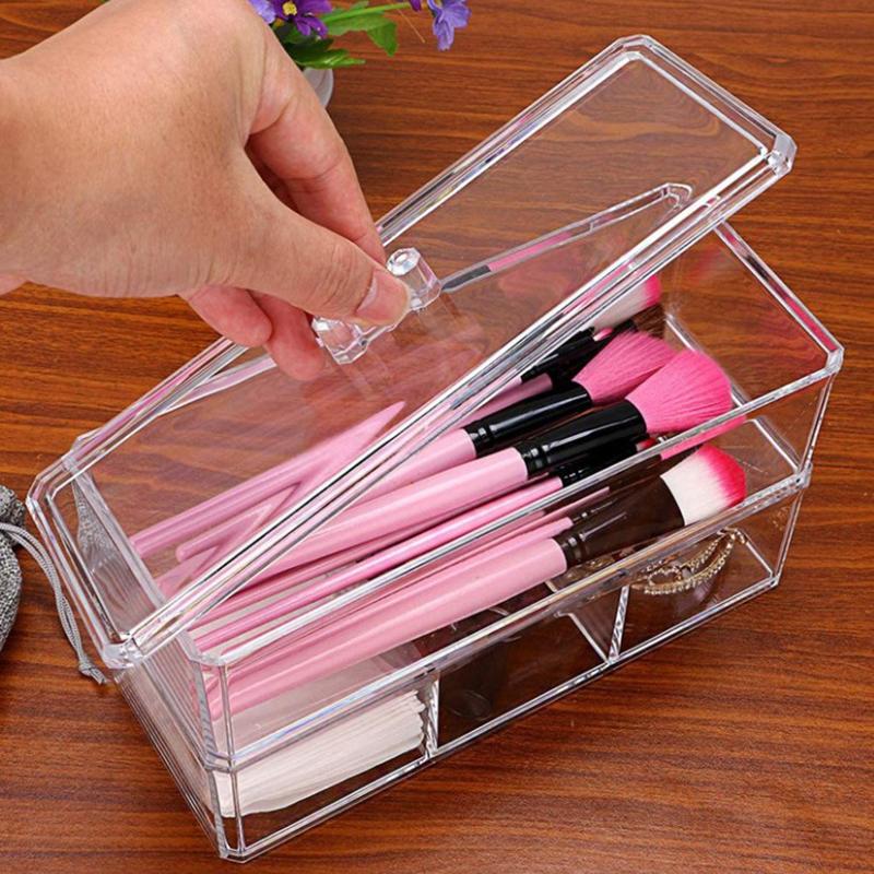 Acrylic Tea Bag Holder Tea Box Coffee Tea Bag Storage and Clear Pantry Organizer for Kitchen with Lid Multi-Compartment