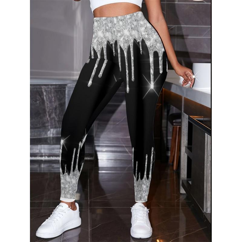 2026 Womens High-Waist Printed Yoga Leggings Casual Slim Fit Activewear Pants