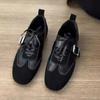 Suede Retro Lace Up Casual Flat Shoes Women Comfort Shallow Spring Autumn Footwear Female Soft Leather Ballet Sneakers Women
