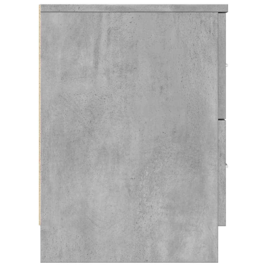 Nightstand with 2 Drawers Concrete Grey 40 X 36 X 50 Cm
