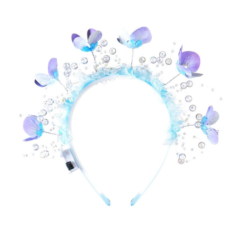 Sweet LED Light-Up Hairband Butterfly Decoration Flower Headband  Halloween Party
