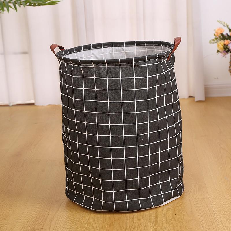 Foldable Waterproof Cotton Linen Storage Basket for Laundry