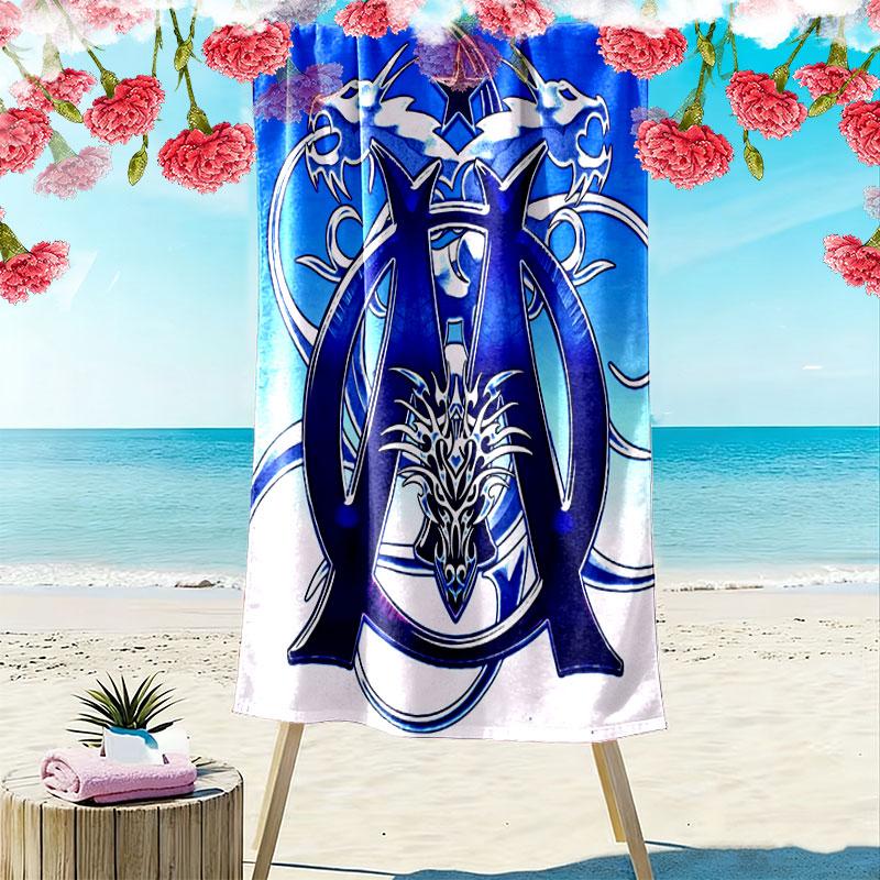 l'Oheme Logo Print Beach Towel, Large Soft Quick Dry Towel for Beach Camping Swimming