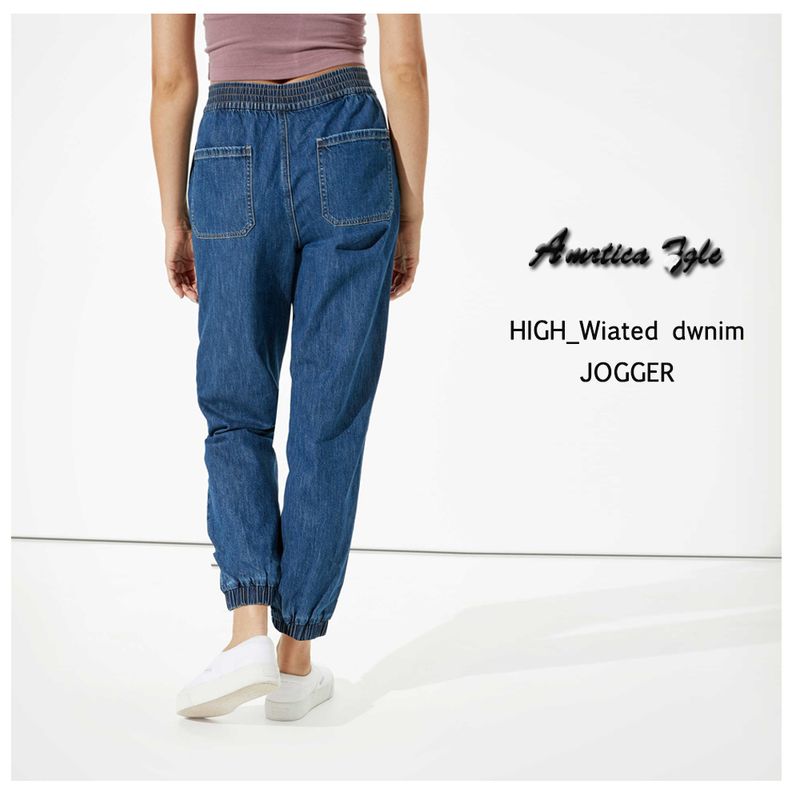 

7 Fold Two Pieces for One Piece 5 Fold Ying Elastic High Waist Drawstring Loose Necking Denim 50.00 Kg-125.00 kg Youpin Eagle Denim R Pants Length 6