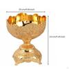 Pedestal Bowl Metal Embossed Floral for Tabletop S