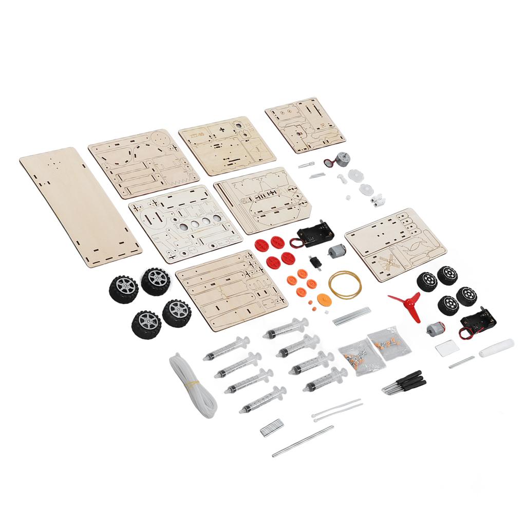4 Sets 3D Wooden Puzzle Excavator Hand Generator Electric Tank Vehicle Toy Set Kit for Kids