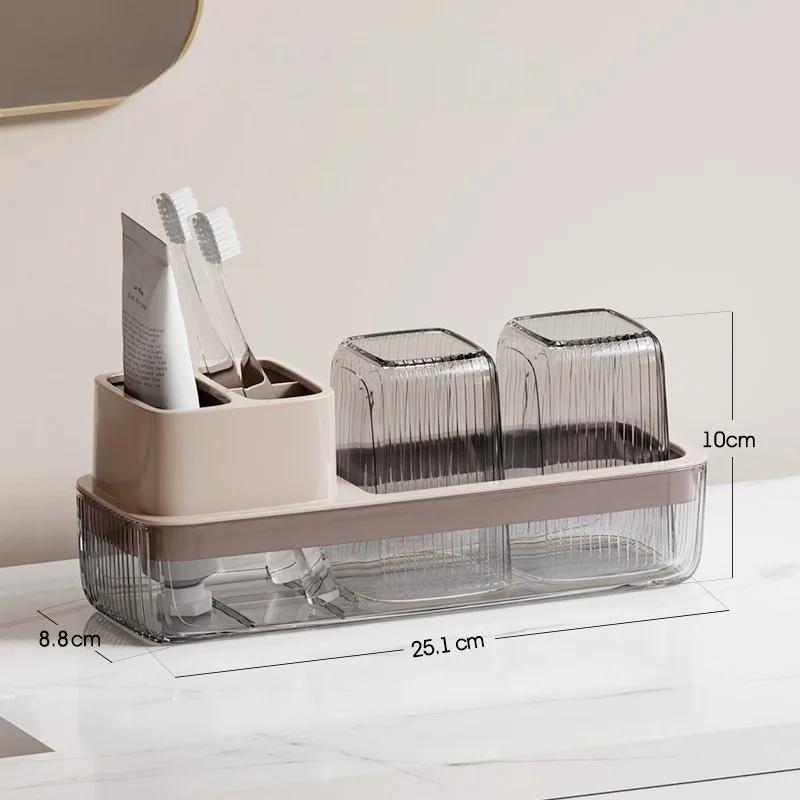 

Подставка для зубных щеток, держатель для зубных щеток, подставка для электрических зубных щеток, столик для хранения зубных чашек для ванной, семейная пара, ящик для хранения чашек для ополаскивателя полости рта прозрачный