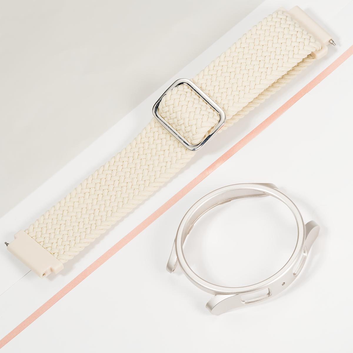 

Nylon Band+Case for Samsung Galaxy Watch 7 6 5 4 40/44mm Strap Braided Bracelet PC Bumper Protector Cover SmartWatch Accessories for galaxy 5 40mm