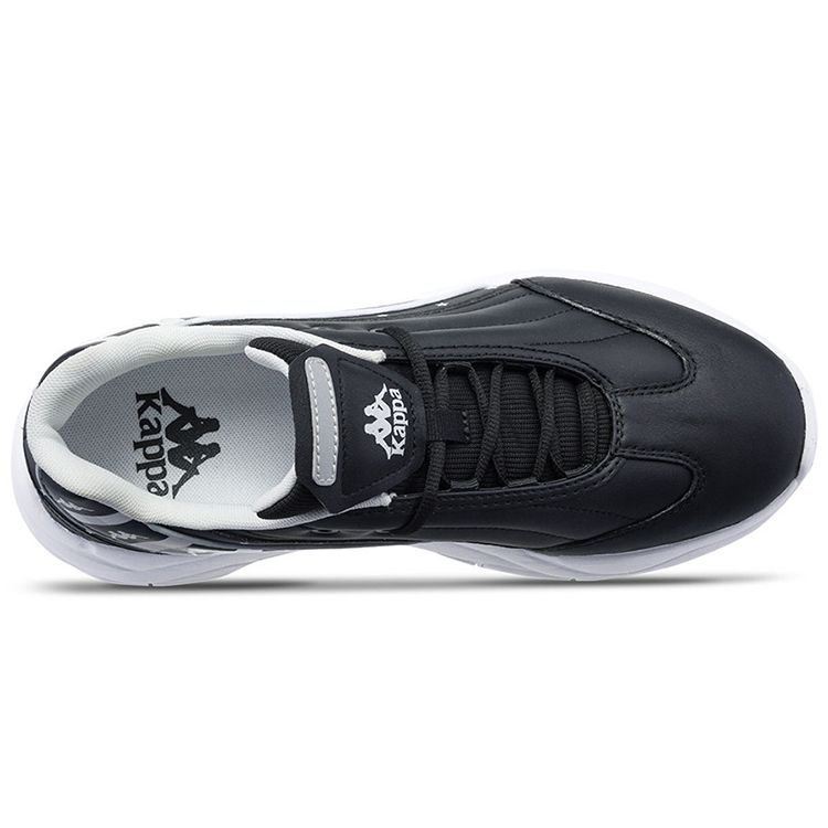 Kappa Fashion Logo Retro Running Shoes Low Top Women Sneakers Black White K0925MM05-990